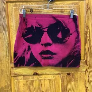 Bold Pink Graphic Mini Skirt